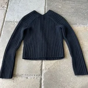 Vince Sweaters Nwt Vince Cropped Ribbed Black Cardigan Size